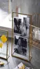 Antique Brass Glass Picture Po Frame Hanging standing Glass Metal Picture Retro Portrait for Home Decors H11104218294