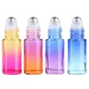 5ml Gradient Color Glass Bottles Perfume Essential Oil Roller Bottle with Stainless Steel Roller Balls Container for Home Travel Use Thjkk