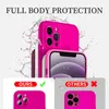 Offizielle quadratische flüssige Silikon-Schutzhülle für iPhone 14 13 11 12 Pro Max Mini X XR XS 7 8 Plus SE 2 Full Lens Protection Cover