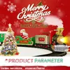 Diecast Model Battery Operate Railway Train with Sound Light Car Toys Christmas Tree Decoration Track Electric for Kids 231124