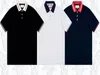 Tasarımcı Polo Mens Polo Gömlek Bussiness Polo gömlek yaz lüks polos moda tişörtler nefes alabilir kısa kollu yaka iş iş gündelik açık tees koyu mavi