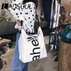 Shoulder Bags 2023 Korean Fashion Women Casual Canvas Bag Large Capacity Handbag Letter Printing Messenger Trend Crossbody