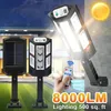 8000LM 4PCS Solar Lichter Außen Motion Sensor Licht 3 Arbeits Modi Outdoor Garten Hof Wasserdichte Solar Straße Wand Lampen