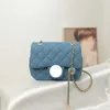 Denim goldene Kugel Diamantgitterkette neues Schloss vielseitige kleine quadratische Mode Sommer Pendlertasche Großhandel Handtaschen 30 Dollar