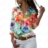 Bluzki damskie Summer Ladies Shirt Flower 3D Printed Lady Piękny swobodny styl Modna luźna trend