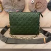 Louies vuttion väska gratis frakt högkvalitativ kvinnors designer purses axelväskor crossbody tote fyrkantiga handväskor äkta läder två remkedja lvse 638 444