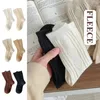 Women Socks Warm Cashmere Japanese Style Black White Winter Thicken Solid Color Wool Girl