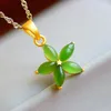 المعلقات S925 Sterling Silver Green Jade Star Necklace Netlace Women Gine Jewelry Hetian Hetian Nephrite Certified Jades Stone Netclaces