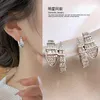 Hoop Earrings South Korea Design Fashion Jewelry 14K Gold Plated Zircon Snake Elegant Women's Daily Work Accessories