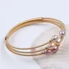 Bracciale rigido a forma di riso, braccialetto di perle, perle d'acqua dolce naturali, gioielli firmati