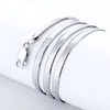 Łańcuchy 925 Srebrny naszyjnik z łańcuchem 4 mm dla kobiet luksusowy para grzywny biżuteria