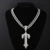 Modedesigner halsband hiphop halsband personlig trendig mäns instagram stil tröja kedja full diamant legering kubansk kedja smycken kubansk länk kedja halsband