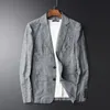 Men's Suits Blazers arrival fashion Linen Suit Young Man Jacket Spring Autumn Casual Cotton Coat Single Breasted high quality plus size MLXL4XL 230427
