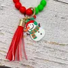 Boho Chic Colorful Colorful Silicone Beads charms keychains with with tassel for gift