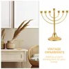 Kandelaars Verjaardag Decoratie Voor Meisje Kandelaar Ornament Desktop Ornamenten Metalen Tafel Smeedijzeren Chanoeka Menorah