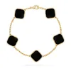 Mode classique 4/trèfle à quatre feuilles bracelets porte-bonheur 18k coquille nacre marque designer bracelet chaîne pour femmes fête cadeau d'anniversaire bijoux