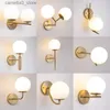 Wall Lamps Modern Glass Lampshade Wall Lamp Bedroom Bedside Sofa Background Interior Wall Sconces Entrance Closet Luminary Home Decor Light Q231127