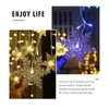 Decorazioni natalizie Tenda a LED Fiocchi di neve String Lights Indoor Outdoor Wave Lighting Decorazioni natalizie Decorazione annuale Festa 231127