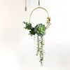 Fiori decorativi Piante succulente Ghirlanda di filo metallico geometrico Cornice a cerchio Ghirlanda di fiori artificiali Appeso a parete Decorazione Festa di nozze