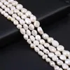 Pierres précieuses en vrac perles blanches de forme irrégulière perle d'eau douce naturelle trou droit pour la fabrication de bijoux fournitures bricolage femmes collier Bracelet