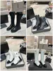 Designerlaarzen Modieuze dames Martin-laarzen met kleurblokken Luxe merk kniehoge Chelsea-laarzen Comfortabele, veelzijdige platte leren platforms