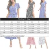 Robes de soirée Sexy col en v robe pays Floral pétale manches à lacets irrégulière à volants jupe décontracté vacances doux Style Vestidos