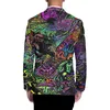 Herrdräkter blazers graffiti man sommarjackor avslappnad man jacka för män kostum mode företag överdimensionerad smal design kappa set 230427