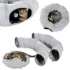 Leksaker runda form husdjurskatttunnel med varm kudde matta roligt kattunge lekrör med bollhuggt träningsleksak för kattkanin iller