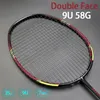 Raquetes de badminton dupla face max tention 35lbs ultraleve 9u 58g raquetes de badminton amarradas 100% fibra de carbono raquete ofensiva velocidade esportes 231124