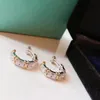 Nouveau produit de luxe Crystal T Ear Cuff Boucles d'oreilles pour femmes marque charme C-forme diamant boucles d'oreilles en or 18 carats bijoux de boucle d'oreille de haute qualité