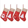 Cartoon Santa Claus Sock Linen Christmas Stocking Xmas Tree Ornaments Kid Candy Bag Festival Party Gift Decoration for Family ZZ