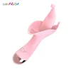 Sex Toy Masseur 3-en-1 Gode Faux Pénis Langue Léchage Bouton Chauffage Vibrateur 10 Vitesses Vibration Vaginal Stimulateur Clitoridien Jouet Féminin