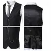 Gilets pour hommes 2023 Automne / Hiver Chaîne en métal Slim Fit Business Vest Costume décontracté