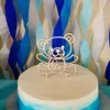 Inne imprezy imprezowe Niedźwiedź Baby Shower Cake Topper Custom Nazwa Wooen Happy Birthday Bear Cake Topper Spersonalizowane przyjęcie do ciasta imprezowego Zapasy 231127