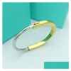 Bangle Luxury Designer Gold Horseshoe Women Stainless Steel Fashion Rose Couple Bracelet Jewelry Wholesale Drop Delivery Bracelets Dhjkq