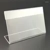 Frames 2023 Est Tag Plate Tool Transparent 25 Pcs 6 4cm Acrylic Display Holder L-shaped Label Price Tags Rack