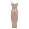 Casual Dresses Sexy Sequin Backless Suspender Dress Women's Slim Beaded Hem With A Split Party In The Mid Length