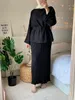 Jeans Latest High Quality 2 Piece Set Abaya Muslim Women's Clothing For Veils Turkey Store Ramadan Dress Sets Islamic Modest Clothing