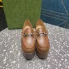 Scarpe Fuller da donna con suola spessa, scarpe casual da donna in pelle con fibbia in vacchetta autentica al 100%, muli Princetown stampati Mocassini Trample Lazy Slides, grandi 35-43