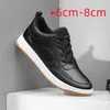 Dress Shoes Men Genuine Leather Casual Sneakers Skateboard Comfortable Platform Male Footwear Height Increase Insole 68 231127