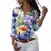 Damesblouses Zomer Damesoverhemd Bloem 3D-geprinte dame Mooie casual stijl Modieuze losse trend