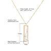 체인 수직 바 천연 돌 사각형 여성을위한 미니멀리스트 기하학적 흰색 대리석 목걸이 보석 매력