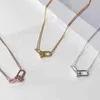 Designer T-kettingen 925 sterling zilver Hardwear diamanten gesp U-vormige ringgesp ketting sleutelbeenketting Valley Ailing veelzijdig