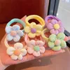 Acessórios de cabelo 6 Pcs Menina Elástica Toalha Banda Bonito Flor Arco Nó Colorido Laços Cordas Scrunchy Rabo de Cavalo Rubberbands Accesorios