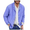 Mäns kostymer blazers casual blus bomullslinne skjorta fast färg kostym krage långseleved manliga toppar streetwear camisas kemise homme 230427