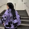 Męskie swetry japoński wzór anime sweter kobiety Y2K Nowy styl Harajuku w stylu retro luźne sweter pullover unisex swobodny joker drape leniwy sweter t231127