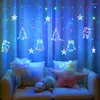 弦の星のムーンカーテンフェアリーライトガーランドストリングホームベッドルーム装飾パーティーの年クリスマスライト