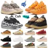 Tasarımcı Mesh Lanvns Günlük Ayakkabılar Çizme Erkek Kadın dokuma Laceup Olağanüstü Sneaker Kabartmalı Deri Spor Ayakkabı Dana Derisi Kauçuk platform taban