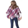 Bufandas Niñas Niños Bufanda Cashmere Niños Plaid Mantón Otoño Invierno Cálido Suave Borla Echarpe Tamaño Largo Pashmina Color 231127