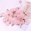 Heart Rose Quartz Crystal Stone Pendant Natural Crystals Bead Pendants for Jewelry Making 12 LL